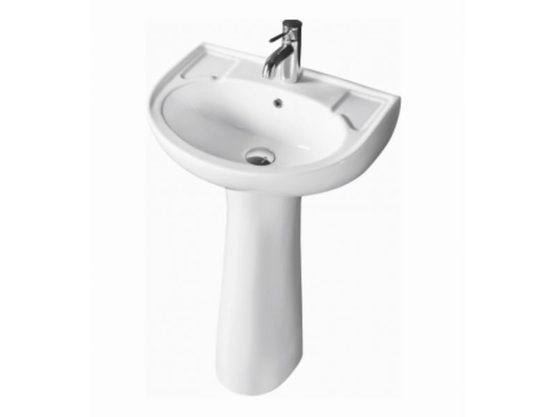 VARMORA SILVA BASIN WITH FULL PEDESTAL 515X 415X 855 VARMORA SILVA BASIN WITH FULL PEDESTAL 515X 415X 855