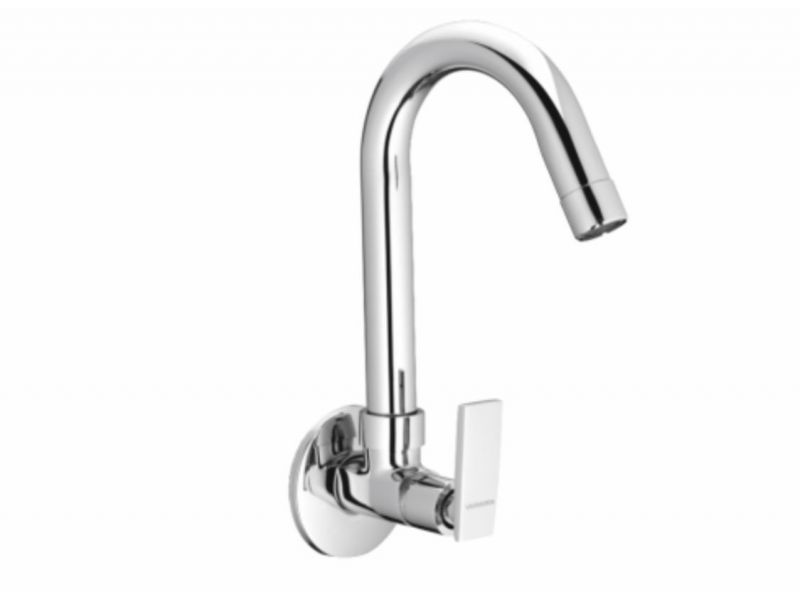 VARMORA FAUCET SINK COCK WITH SWIVEL J-SPOUT (WALL MOUNTED) WITH WALL FLANGE