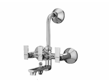 VARMORA  FAUCET WALL MIXER 3IN 1 SYSTEM WITH PROVISION HAND SHOWER 115MM LONG BEND PIPE WALL FLANGES