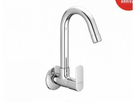 VARMORA FAUCET SINK COCK WITH SWIVEL  J-SPOUT (WALL MOUNTED) WITH WALL FLANGE